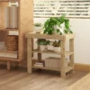 Schoenenbank Van Bamboe, Schoenenrek Met 2 Planken, Zitvlak, Voor Hal, Entree, 50x28x45cm, Natuur