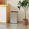 Sensor afvalbak, 55 l capaciteit, vlinderdeksel, opent automatisch, roestvrij staal, zilverkleurig 2