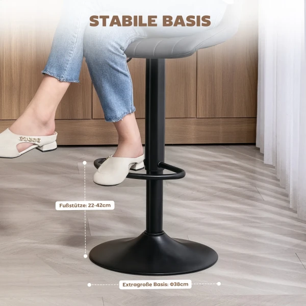 Set Van 2 Barkrukken In Retrodesign, Met Voetsteun, In Hoogte Verstelbaar, 43 Cm X 49,5 Cm X 111 Cm