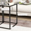 Set van 2 stapelbare bijzettafels nachtkastje salontafel met stalen poten, modern voor woonkamer zwart 6