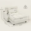 Slaapbank Met Kussens, Schuimstof, Om Te Bouwen Tot Bed, Bekerhouder, Crèmewit