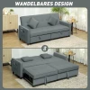 Slaapbank, verstelbare 3 zits bank met bedfunctie, slaapbank met uitschuifbaar bed, kussens, grijs 5