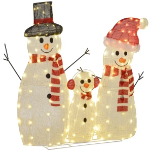Sneeuwmanfamilie, 148 leds, kerstverlichting, weerbestendig, glanzend, wit 1