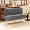 Sofa 2 zits, Gestoffeerde Sofa Linnenlook, Houten Frame, Voor Woonkamer Slaapkamer, 117 Cm, Grijs