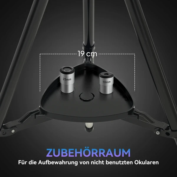 Spiegeltelescoop, 114 mm objectief, 2 oculairs, zoekertelescoop, aluminium, donkerblauw 9