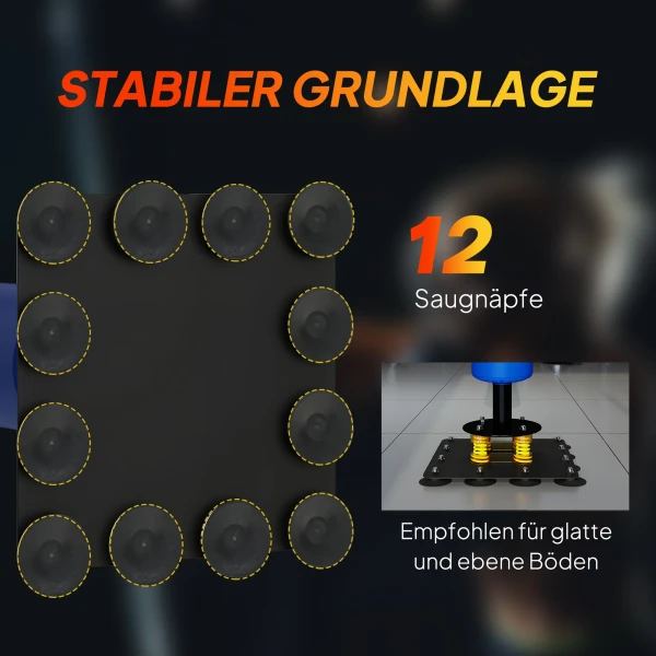 Sportnow boksstandaard, twee speedballs, draaibare boksstang, trapkussen, in hoogte verstelbaar, staal, 107 x 36 x 140 205 cm, blauw 7