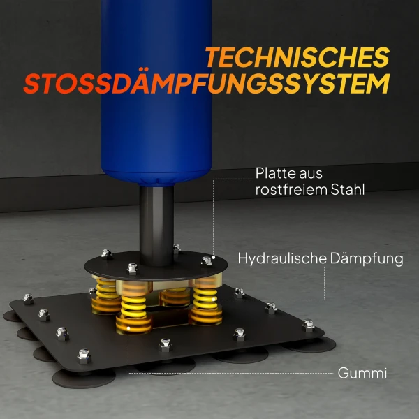Sportnow boksstandaard, twee speedballs, draaibare boksstang, trapkussen, in hoogte verstelbaar, staal, 107 x 36 x 140 205 cm, blauw 8