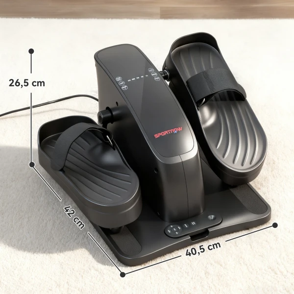 Sportnow mini pedaaltrainer, 12 snelheden, led display, afstandsbediening, antislip, draagbaar, metaal, kunststof, zwart 4