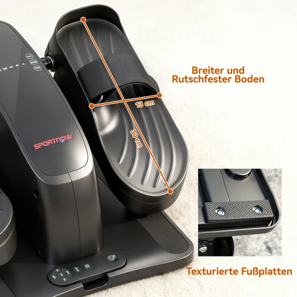 Sportnow mini pedaaltrainer, 12 snelheden, led display, afstandsbediening, antislip, draagbaar, metaal, kunststof, zwart 8