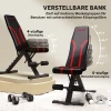 Sportnow opvouwbare workout bank, 6 traps rugleuning, 4 traps zitplaats, metaal, gevoerd, zwart 5