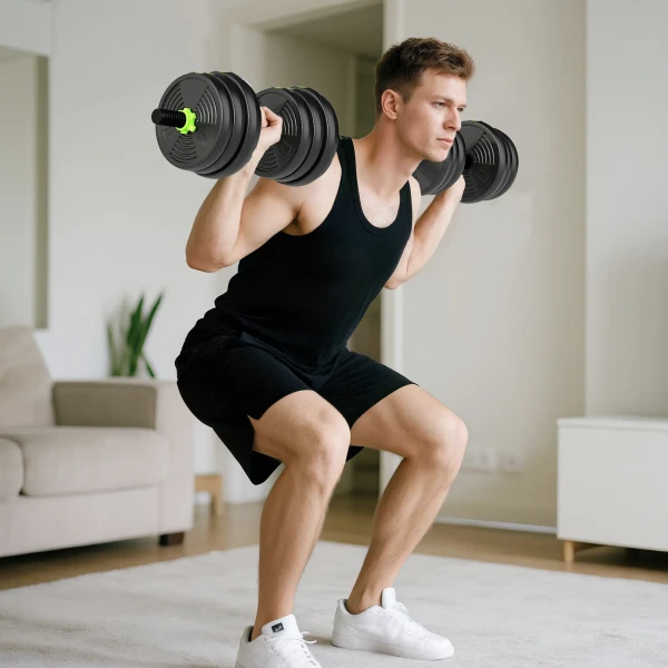 Sportnow verstelbare halterset 25 kg korte halterset korte halters lange halters halterset voor krachttraining 2