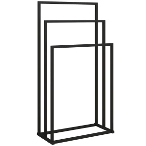 Staande handdoekhouder handdoekstandaard met 3 stangen, handdoekladder van staal 45 x 21,5 x 85 cm 1