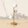 Tafellamp met 3 bolvormige kappen, met stabiele stalen voet, g9 fittingen, 24 x 24 x 53 cm, messing 4