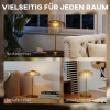 Tafellamp met warm led licht, metalen voet, amberkleurige glazen kap, Ø23 x 40h cm, goud 7