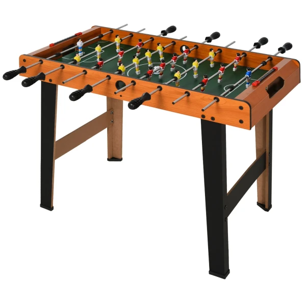 Tafelvoetbal kickertafel met roestvrijstalen stangen, voor tieners en volwassenen, 84,5x40x61,2 cm, zwart 1
