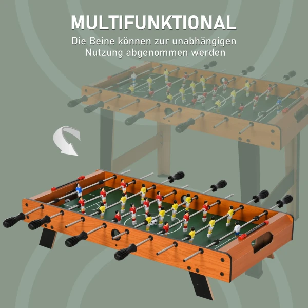 Tafelvoetbal kickertafel met roestvrijstalen stangen, voor tieners en volwassenen, 84,5x40x61,2 cm, zwart 8