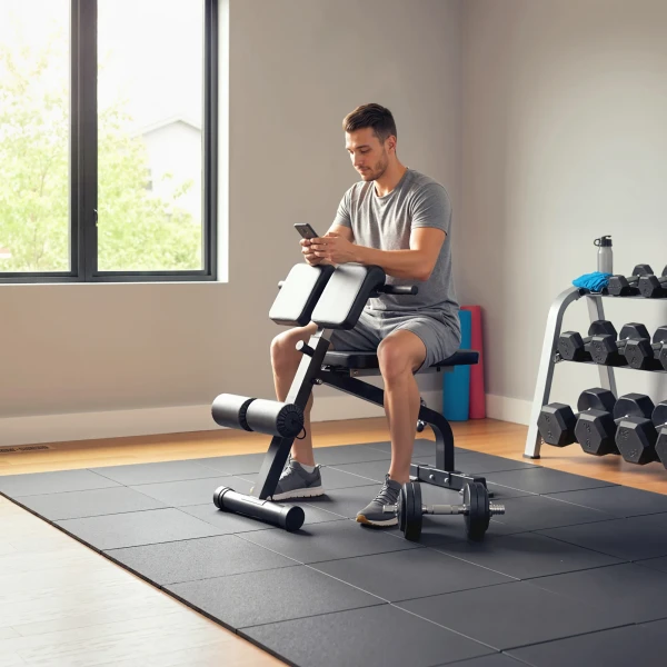 Trainingsbank, Haltersbank, Fitnessbank, Stalen Frame, Zwart