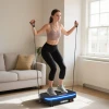 Trilplaat Voor Fitnessoefeningen, Bluetooth functie, Afstandsbediening, 99 Snelheidsniveaus, Kunststof, Staal, Zwart