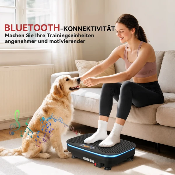 Trilplaat Voor Fitnessoefeningen, Bluetooth functie, Afstandsbediening, 99 Snelheidsniveaus, Kunststof, Staal, Zwart