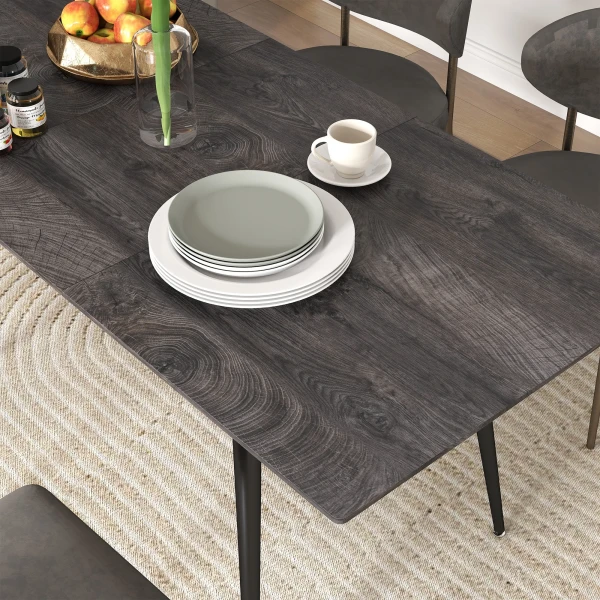 Uitschuifbare Eettafel, Uitbreidbare Tafel Voor 6 8 Personen, Keukentafel Met Solide Stalen Poten