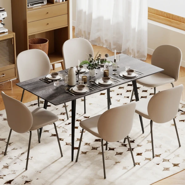 Uitschuifbare Eettafel, Uitbreidbare Tafel Voor 6 8 Personen, Keukentafel Met Solide Stalen Poten