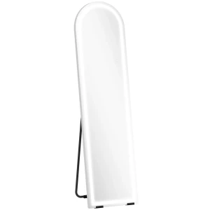 Volledige Lichaamsspiegel Met LED verlichting, 150 X 40 Cm, Boogvormig, Dimbaar, 3 Lichtkleuren, Vrijstaand Of Wandmontage, Wit