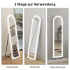 Volledige Lichaamsspiegel Met LED verlichting, 150 X 40 Cm, Boogvormig, Dimbaar, 3 Lichtkleuren, Vrijstaand Of Wandmontage, Wit