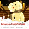 Vrolijke sneeuwman decoratie voor kerstmis, buitendecoratie met led lichten, staal, polyester, wit+zwart 6