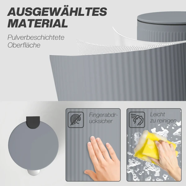 Vuilnisbak 30 L Trappelbak Met Softclose deksel En Pedaal, Binnenbak Metaal, Zwart, 36 X 30 X 60,5 Cm