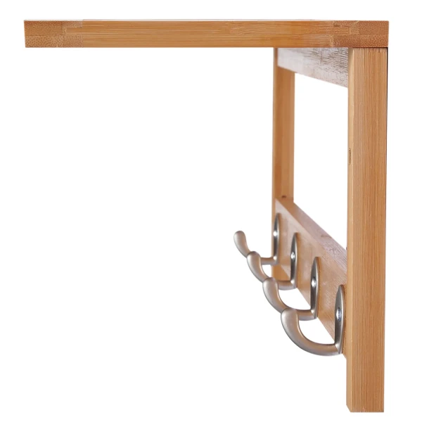 Wandgarderobe garderobe met haken wandmontage ruimtebesparend 5 kg belastbaar, 50 x 16 x 17,5 cm natuurhout 10