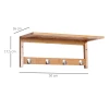Wandgarderobe garderobe met haken wandmontage ruimtebesparend 5 kg belastbaar, 50 x 16 x 17,5 cm natuurhout 4