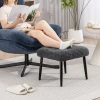 Zithocker hocker met zacht zitkussen stalen poten voetenbank met chenille stof, 45 x 41 x 38 cm, donkergrijs 2