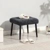 Zithocker hocker met zacht zitkussen stalen poten voetenbank met chenille stof, 45 x 41 x 38 cm, donkergrijs 8