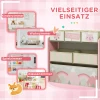 Zonekiz kinderkast met 6 stoffen dozen, schattig motief, 63x30x66 cm, roze 7