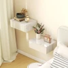 2 delige Set Nachtkastjes, Wandmontage Ontwerp, Lade, Voor Slaapkamer, Spaanplaat, Wit