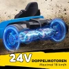 24V Elektrisch Go Kart, Drift Modus, Verstelbare Stoel, 5 punts Veiligheidsgordel, Muziekfunctie, Claxon, 6 12 Jaar Blauw