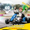 24V Elektrisch Go Kart, Drift Modus, Verstelbare Stoel, 5 punts Veiligheidsgordel, Muziekfunctie, Claxon, 6 12 Jaar Blauw
