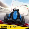24V Elektrisch Go Kart, Drift Modus, Verstelbare Stoel, 5 punts Veiligheidsgordel, Muziekfunctie, Claxon, 6 12 Jaar Blauw