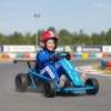 24V Elektrische Go Kart Om Te Rijden En Driften, Nylon Banden, Veiligheidsgordel, Claxon, Muziek Voor 8 12 Jaar Blauw
