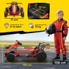 24V Elektrische Go Kart Om Te Rijden En Driften, Nylon Banden, Veiligheidsgordel, Claxon, Muziek Voor 8 12 Jaar Rood
