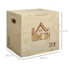 3 in 1 Plyo Box Houten Plyometrische Sprongdoos Met 3 Spronghoogtes Handvatten 40,5 X 35,5 X 30,5cm Natuurhout