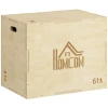 3 in 1 Plyo Box Houten Plyometrische Sprongdoos Met 3 Spronghoogtes Handvatten 61 X 51 X 76 Cm Natuurhout
