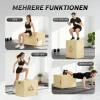 3 in 1 Plyo Box Houten Plyometrische Sprongdoos Met 3 Spronghoogtes Handvatten 61 X 51 X 76 Cm Natuurhout