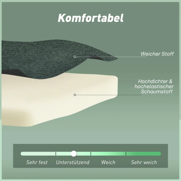 3 in 1 Slaapstoel Met Bed Functie, Ligstoel, Verstelbare Rugleuning, Beukenhouten Poten, Kussen, Donkergroen
