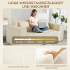 3 zitsbank, Zachte Schuimstructuur, Brede Armleuningen, 2 Kussens, Corduroy Bekleding, Beige
