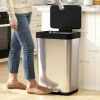 60 L Vuilnisbak Met Voetpedaal, Roestvrijstalen Afvalbak Met Zacht Sluitend Deksel, Zilverkleurig