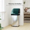 60 L Vuilnisbak Met Voetpedaal, Roestvrijstalen Afvalbak Met Zacht Sluitend Deksel, Zilverkleurig