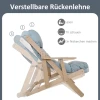 Accentstoel, Relaxstoel, Verstelbare Rugleuning, Beukenhouten Frame, Tot 120 Kg, Lichtgrijs