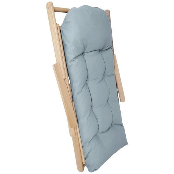 Accentstoel, Relaxstoel, Verstelbare Rugleuning, Beukenhouten Frame, Tot 120 Kg, Lichtgrijs