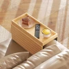 Armleuning Dienblad Voor Banken, Voor Drankjes, Snacks, Afstandsbediening, Bamboehout